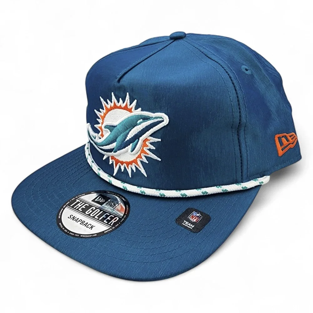 Miami Dolphins NFL New Era 9Fifty Rope‎ Golfer Hat Satin Adult Snapback Cap NEW